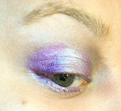 Before blending the medium violet shade out