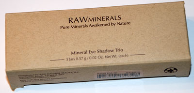 RAW Minerals Eye Shadow Trio packaging