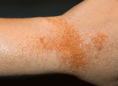 Sephora Divine Oil sprayed on arm (before blending)
