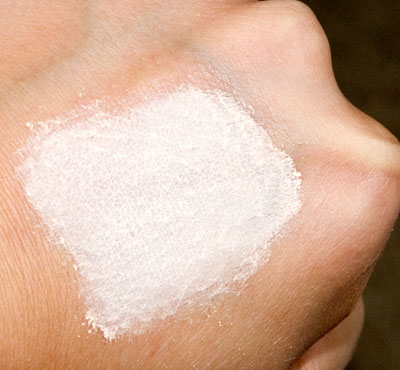 Unblended rice powder on my hand
