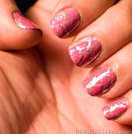Nail Of The Day Lookbook: China Glaze “Broken Hearted” Crackle Over Zoya  “Trixie”