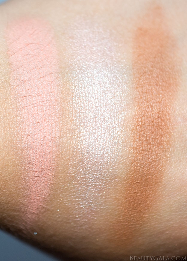 The blush, highlighter, and bronzer